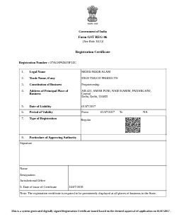 Registration Certificate